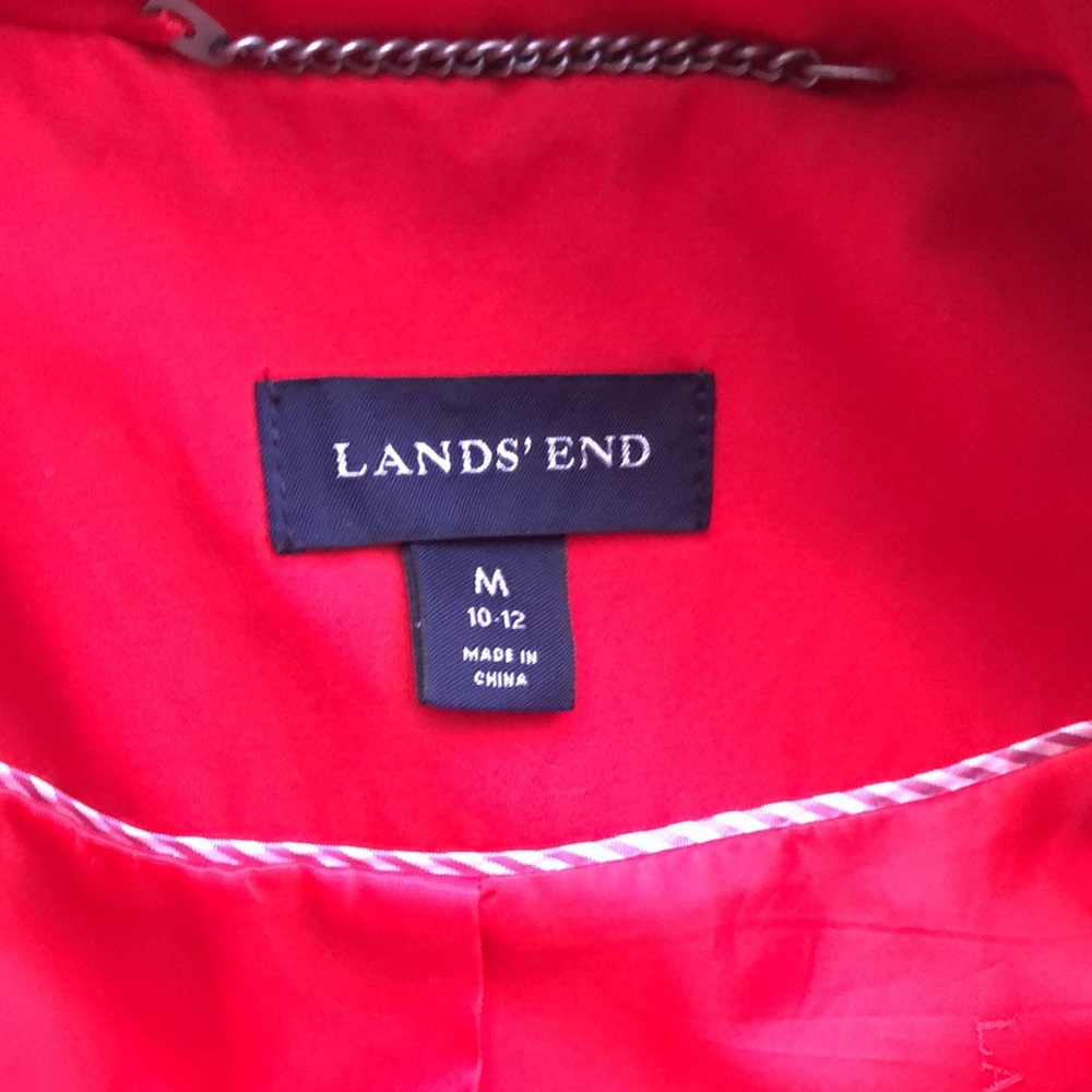 Lands End Red Double-Breasted Peacoat Style Rain Coat Jacket - Picture 14 of 15